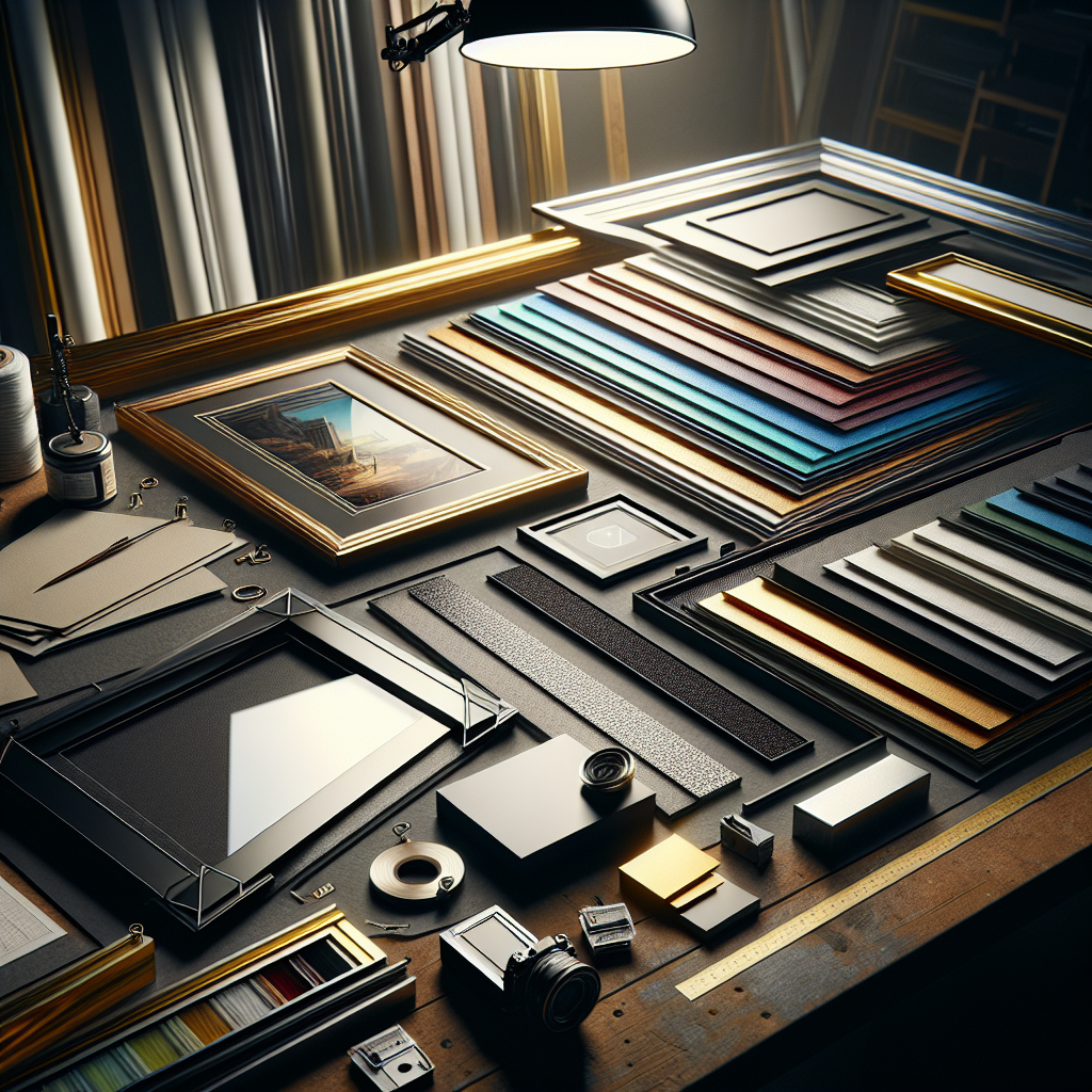 Premium framing materials including archival mat boards and conservation glass