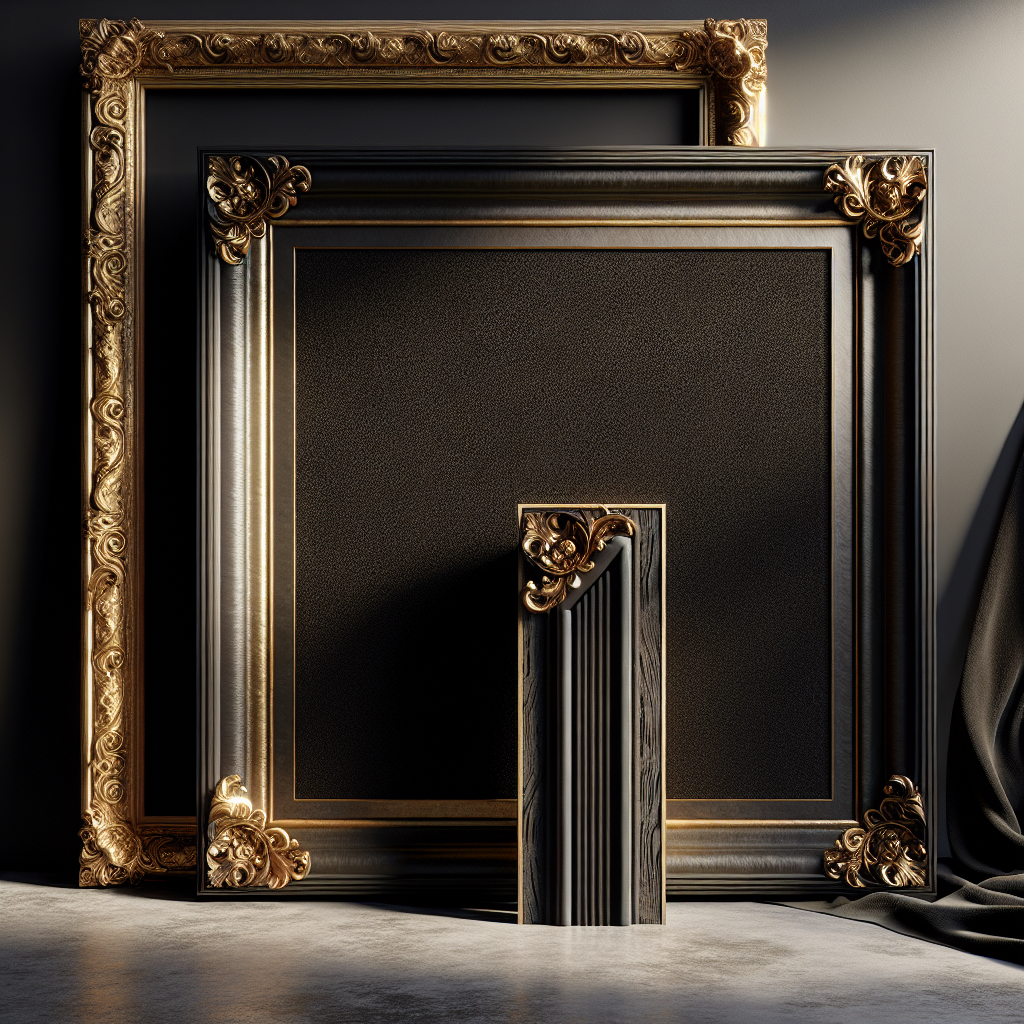 Elegant display of various picture frame styles and materials